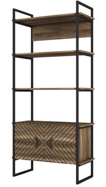 Pastatoma lentyna Kalune Design Scala 804TRH3609, juoda/riešuto, 39 cm x 90 cm x 180 cm