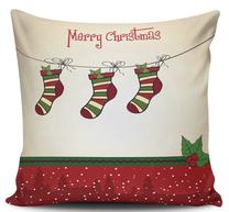 Kalėdinė dekoratyvinė pagalvėlė Mioli Decor, raudona/žalia/įvairių spalvų, 43 cm x 43 cm
