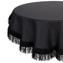 Staltiesė apvali Jasper, juoda, 120 x 120 cm