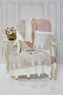 Pledo ir pagalvės komplektas Mijolnir Ponpon Tree 303EVN1182, kreminė, 130 cm x 170 cm