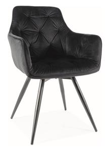 Valgomojo kėdė Mango Velvet, matinė, juoda, 45 cm x 57 cm x 83 cm