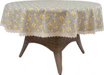 Staltiesė apvali 4Living Adeline, geltona/ruda/smėlio, 170 x 170 cm