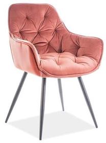 Valgomojo kėdė Cherry Velvet, matinė, rožinė, 45 cm x 44 cm x 83 cm