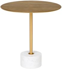 Kavos staliukas House Nordic Lecco, aukso/marmuro, 51 cm x 51 cm x 52 cm