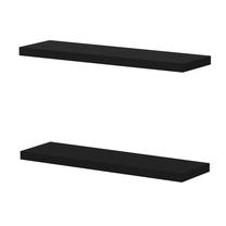 Sieninė lentyna Kalune Design Gizli2, juoda, 23 cm x 80 cm x 3.6 cm, 2 vnt.