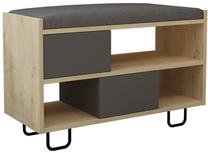 Suoliukas su batų lentyna Kalune Design Troy, antracito/ąžuolo, 35.5 cm x 83.5 cm x 53.5 cm