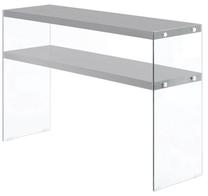 Konsolinis staliukas Kayoom Elementary 125, skaidrus/pilkas, 110 cm x 32 cm x 75 cm