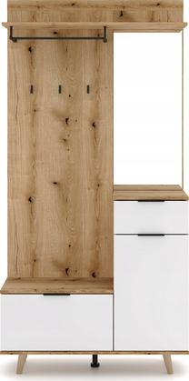 Prieškambario spinta Nordic, ąžuolo/balta, 40 cm x 100 cm x 204 cm