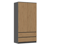 Spinta Malwa SS-90, antracito/ąžuolo, 90 cm x 50 cm x 180 cm