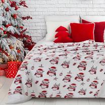 Kalėdinis pledas K155-01, baltas/raudonas, 150 cm x 200 cm