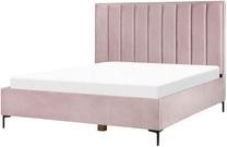 Lova dvigulė Beliani Sezanne, 180 x 200 cm, rožinė, be čiužinio, su grotelėmis