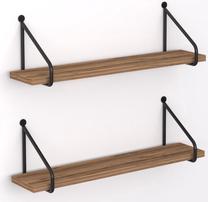 Sieninė lentyna Kalune Design Reco 495SSE1122, ruda/juoda, 60 cm x 12 cm