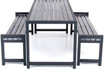 Lauko baldų komplektas DM Grill, pilkas, 1-6 vietų