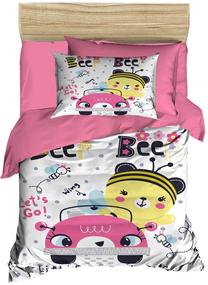 Vaikiškas patalynės užvalkalų komplektas Mijolnir PH151, balta/geltona/rožinė, 100 x 150 cm