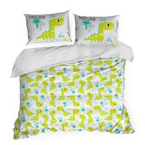 Vaikiškas patalynės užvalkalų komplektas Kids 07 D91, balta/žalia, 160 x 200 cm