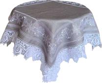 Kalėdinė staltiesė kvadratinė OSH03-1, balta/pilka, 85 x 85 cm