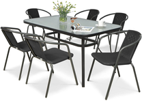 Lauko baldų komplektas Simple 001522, grafito, 6 vietų