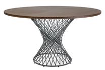 Stalas, juoda/riešuto, 137 cm x 137 cm x 75 cm