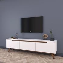 TV staliukas Kalune Design D1 794, balta/riešuto/tamsiai ruda, 35 cm x 180 cm x 48.6 cm
