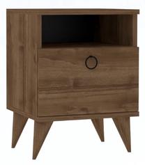 Naktinis staliukas Kalune Design Barlo Walnut, riešuto, 36.8 cm x 40 cm x 55 cm