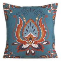 Dekoratyvinės pagalvėlės užvalkalas JLQ-02, oranžinė/turkio, 45 cm x 45 cm