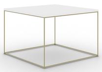 Kavos staliukas ADRK Roni, skaidrus/aukso/baltas, 65 cm x 65 cm x 37 cm