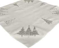 Kalėdinė staltiesė kvadratinė OS-312-A, balta/pilka, 85 x 85 cm