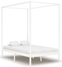 Lova pusantros vietos VLX Solid Pinewood 283264, 120 x 200 cm, balta, be čiužinio, su grotelėmis