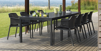 Lauko baldų komplektas Net/Rio 10/210, antracito, 10 vietų
