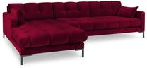 Kampinė sofa Micadoni Home Mamaia Velvet, bordo, kairinė, 293 x 185 cm x 75 cm