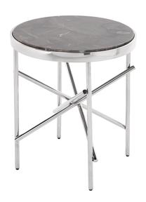 Kavos staliukas Miloo Cruz, rudas/sidabro, 51 cm x 51 cm x 59 cm