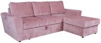 Kampinė sofa - lova Ingmar, rožinė, 242 x 168 cm x 92 cm