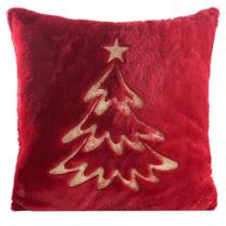 Kalėdinis dekoratyvinės pagalvėlės užvalkalas PSWA-281, aukso/bordo, 45 cm x 45 cm
