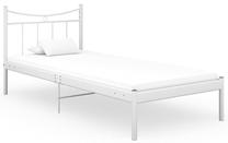 Lova viengulė VLX Metal & Plywood 324793, 90 x 200 cm, balta, be čiužinio, su grotelėmis