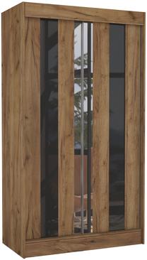 Spinta ADRK Keita, juoda/ruda, 120 cm x 61 cm x 215 cm, su veidrodžiu