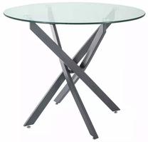 Stalas Agis, skaidrus/juodas, 90 cm x 90 cm x 72 cm