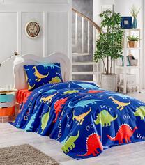 Lovatiesė Mijolnir Single Set Dinazorus, mėlynas/raudonas/geltonas, 160 cm x 235 cm