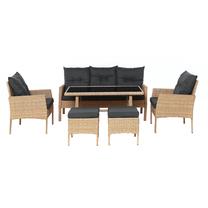 Lauko baldų komplektas Grenada, smėlio, 7 vietų