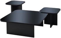 Kavos staliukų komplektas Kalune Design Jazz, juodas/pilkas, 80 cm x 80 cm x 30 cm, 3 vnt.