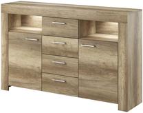 Komoda Piaski Sky, ąžuolo, 155 cm x 40 cm x 96 cm