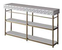 Konsolinis staliukas Kalune Design Zumrut, aukso/baltas, 152 cm x 32 cm x 83 cm