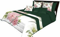 Lovatiesė NMR-013, balta/rožinė/tamsiai žalia, 220 cm x 240 cm