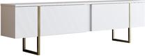 TV staliukas Kalune Design Luxe, aukso/baltas, 30 cm x 180 cm x 50 cm