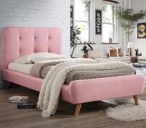 Lova viengulė Tiffany, 90 x 200 cm, rožinė, be čiužinio, su grotelėmis