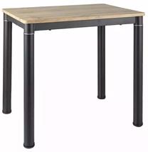 Valgomojo stalas Damar, ąžuolo/juoda, 80 cm x 60 cm x 75 cm