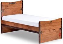 Lova viengulė Kalune Design Single Bedstead Pirate, ruda/juoda, 100 x 200 cm, be patalynės dėžės, be čiužinio