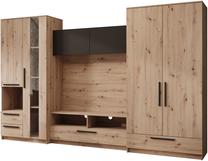 Svetainės baldų komplektas ADRK Male, rudas/juodas