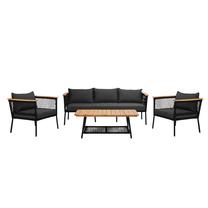 Lauko baldų komplektas Domoletti Elegance, juodas/pilkas, 5 vietų