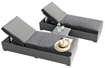 Lauko baldų komplektas Home4you Ascot 3 Piece, pilkas, 1-2 vietų