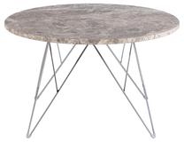 Kavos staliukas Prunus, chromo/ruda, 80 cm x 80 cm x 46.2 cm